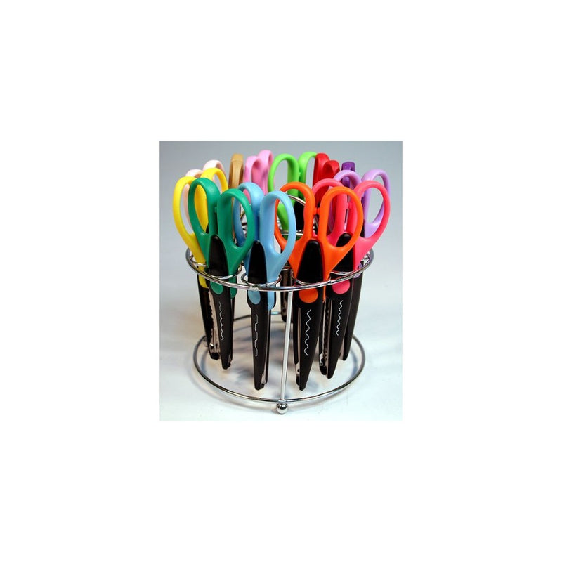 Strokes Office Supplies 12 Paper Edger Scissors with Organizer Stand! Great for Teachers, Crafts, Scrapbooking (SBA5115)