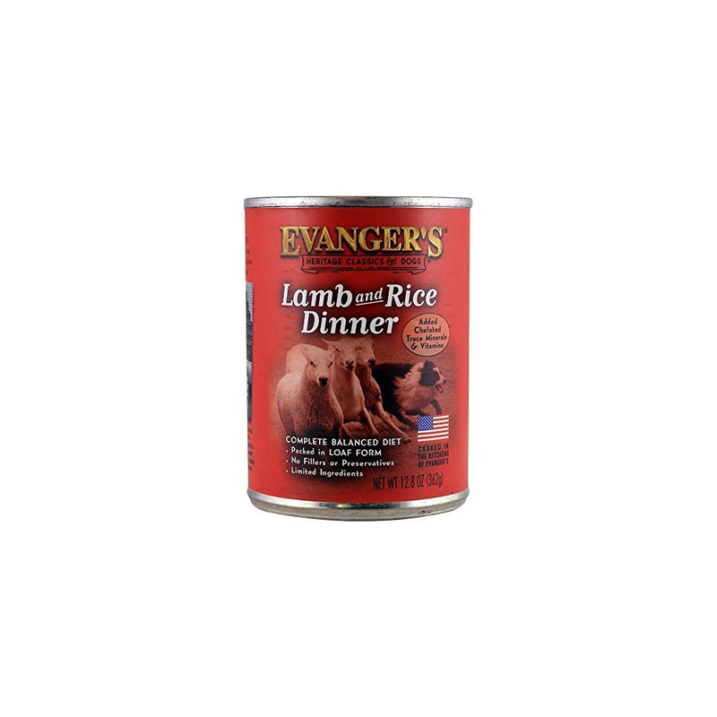 EVANGER'S Classic Lamb and Rice Dinner for Dogs, 12 Pack, 13-Ounce Cans