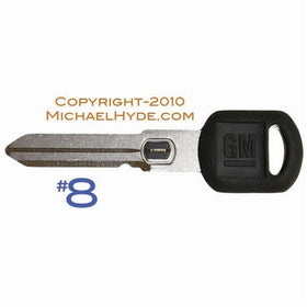 596778 GM VATS Key - Double Sided #8 Strattec, Buick, Cadillac, Chevy, Olds, Pontiac