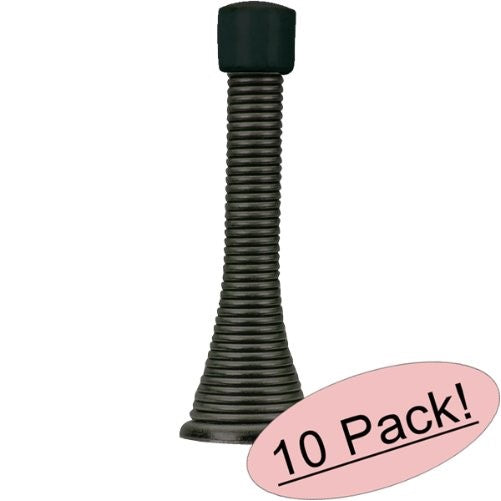 Designers Impressions Oil Rubbed Bronze Spring Door Stop w/ Rubber Bumper: 1389 - 10 Pack