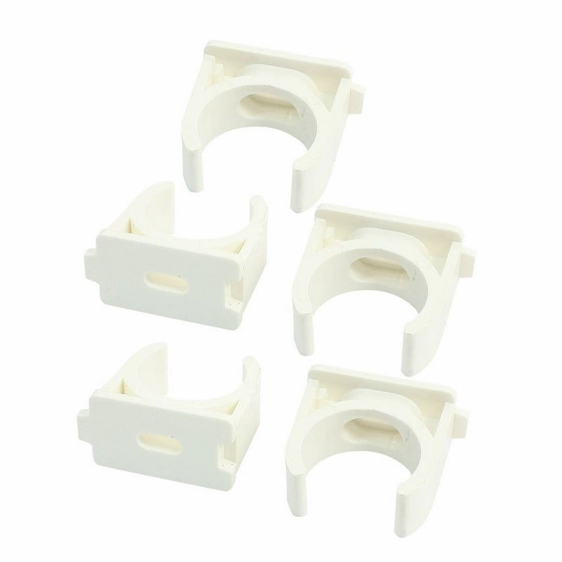 Uxcell a13122400ux0151 5Pcs 25mm White PVC-U Pipe Push Snap in Clip Clamps for Water Supply (Pack of 5)