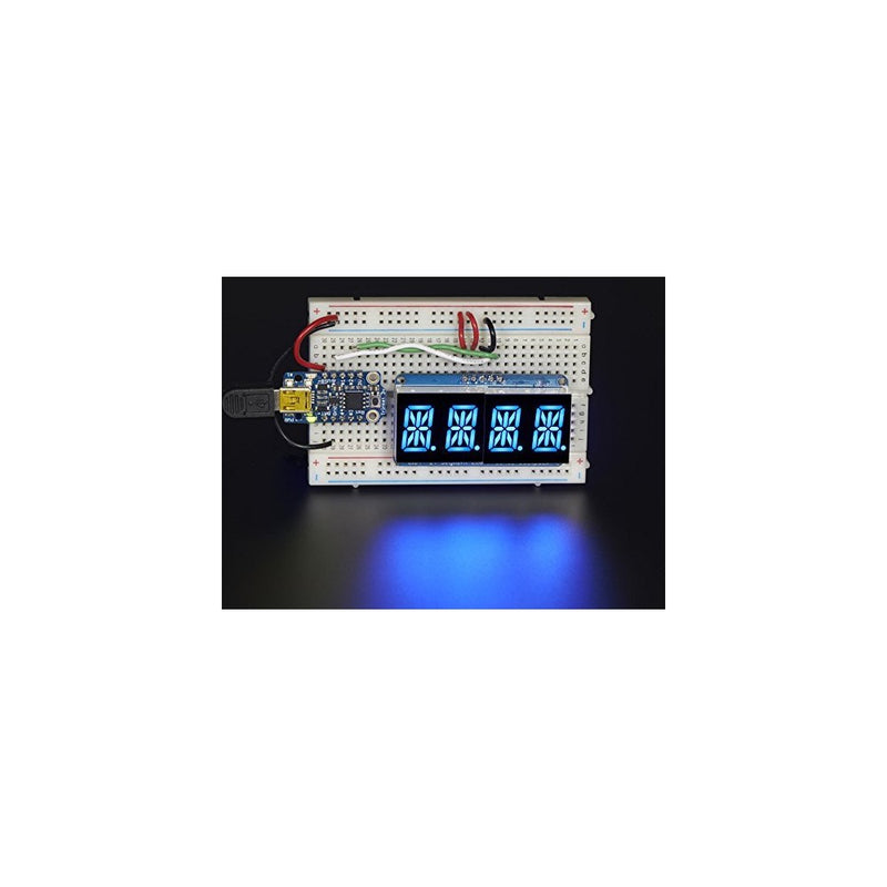 Adafruit Quad Alphanumeric Display - Blue 0.54" Digits w/ I2C Backpack