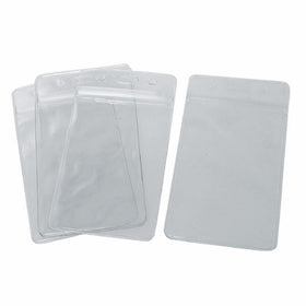 Soft Plastic Vertical Multi Card ID Badge Storage/Holder, Pink