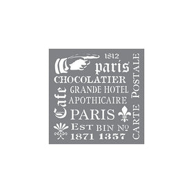 Deco Art Andy Skinner Mixed Media Stencil, 8" by 8", French Elements