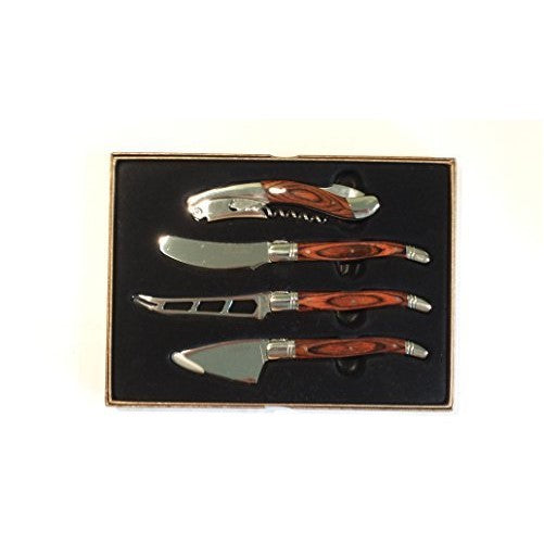 Laguiole 4-Piece Wine and Cheese Set