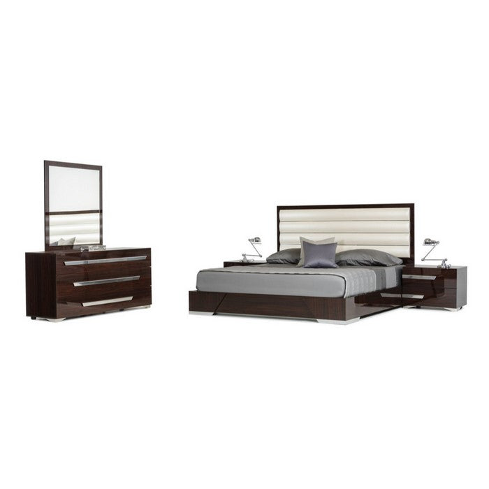 Rectangular Wooden Frame Mirror in Contemporary Style, Brown
