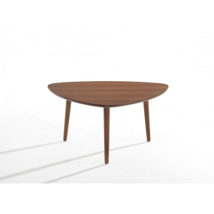 Wooden Coffee Table with Tapered Legs, Walnut Brown