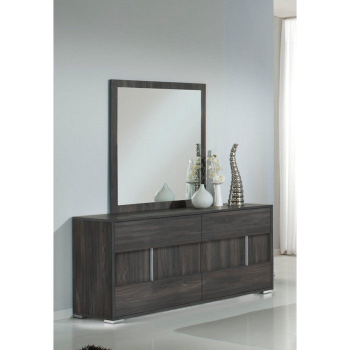 Wooden Frame Mirror in transitional Style, Gray