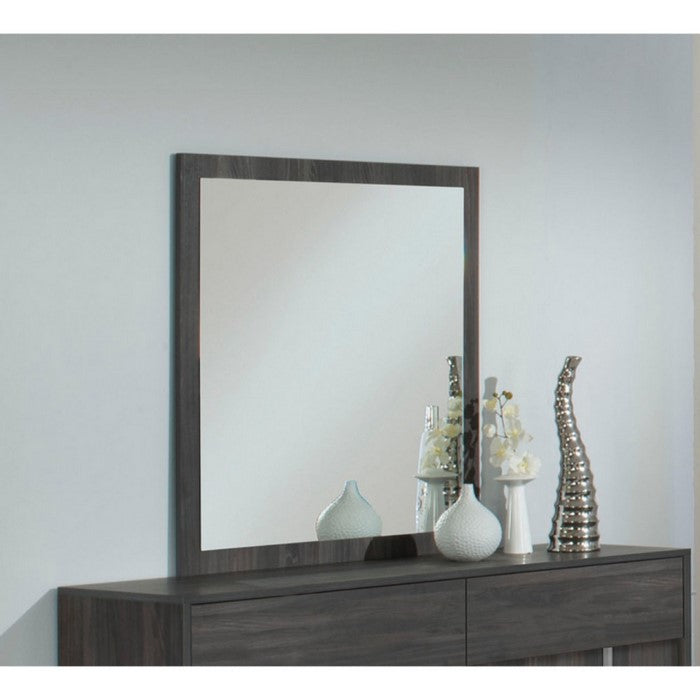 Wooden Frame Mirror in transitional Style, Gray