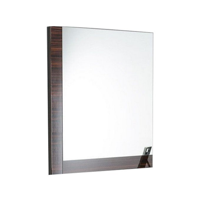 Square Mirror with L Shaped Wooden Frame, Brown
