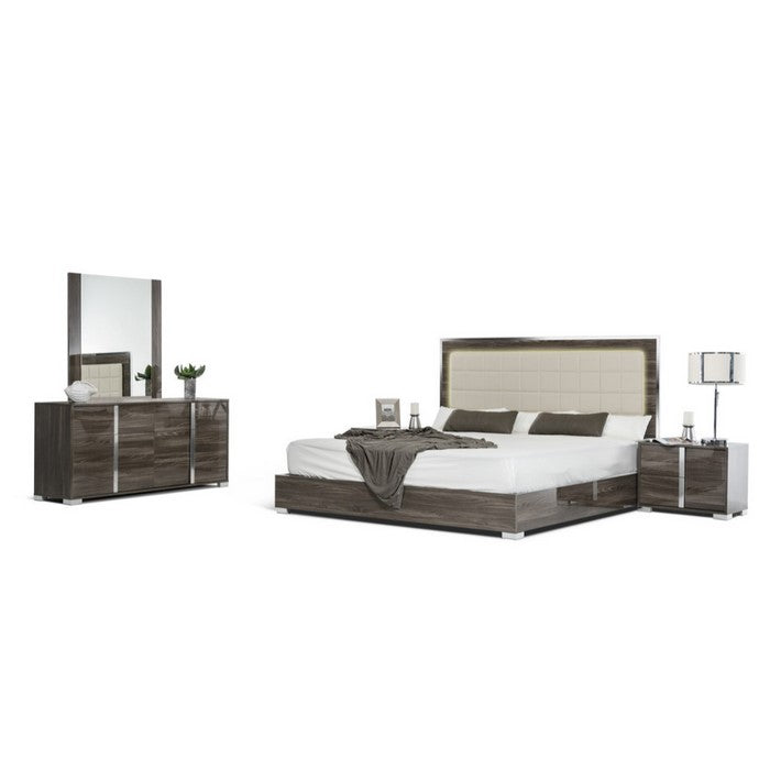 Vertically wood Framed Mirror in Contemporary Style, Gray