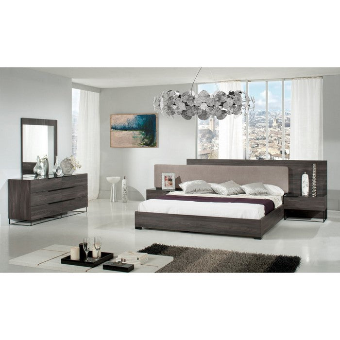 Rectangular Mirror with Opposite L Shaped Wooden Frame, Gray