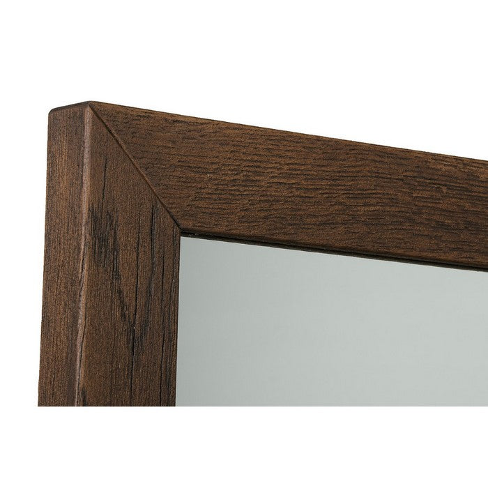 Wooden Framed Mirror in Transitional Style, Dark Oak Brown