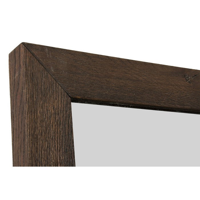 Transitional Style Mirror with Wooden Framing, Oak Brown