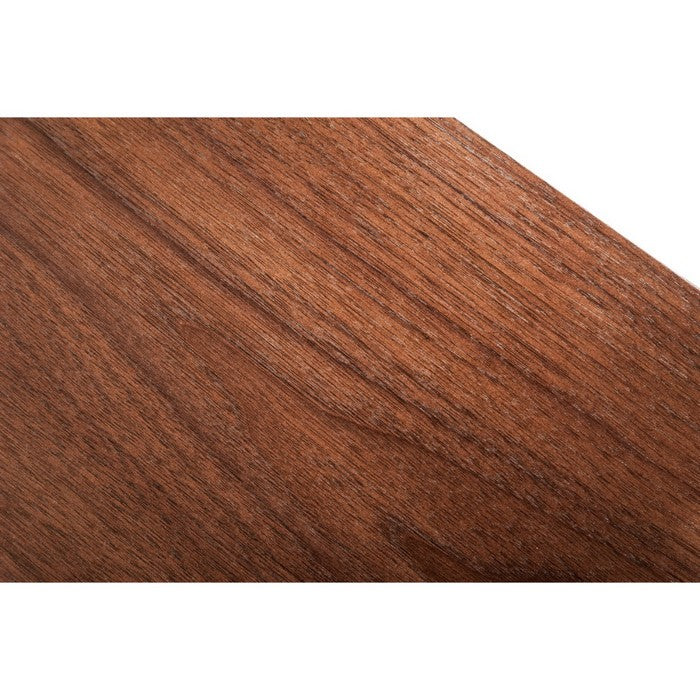 Rectangular Wooden Bar Table with Trestle Base, Walnut Brown