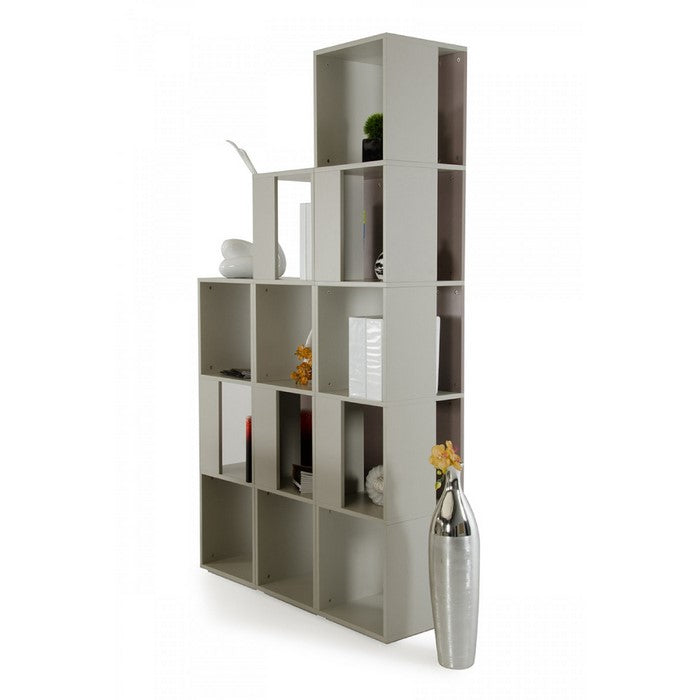 Metal  Vertical Display Cube Unit with Three Shelves, White