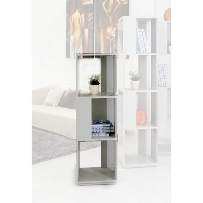 Metal  Vertical Display Cube Unit with Three Shelves, White