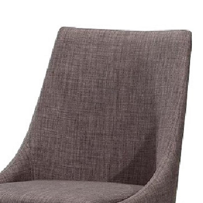 Fabric Upholstered Dining Chairs with Metal Base, Set of Two, Gray and Silver