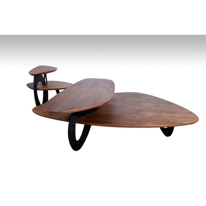 Wood and Metal  End Table with One Shelf, Brown and Black