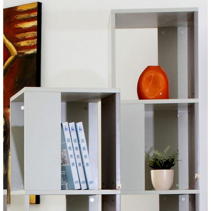Metal  Vertical Display Cube Unit with Five Shelves, White