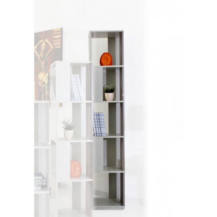 Metal  Vertical Display Cube Unit with Five Shelves, White