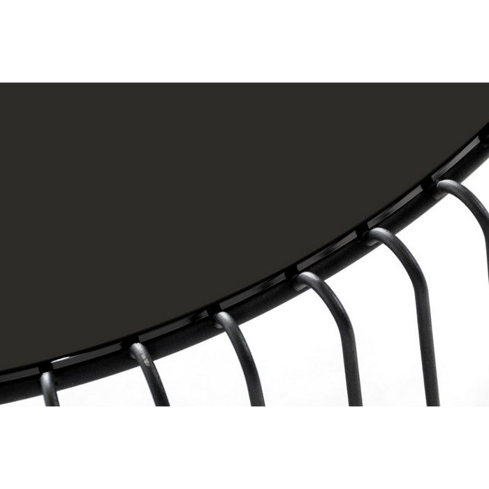 Metal  Coffee Table with Tempered Glass Top, Black