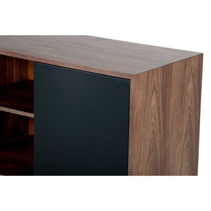 Wooden Server Buffet with Storage, Brown and Black