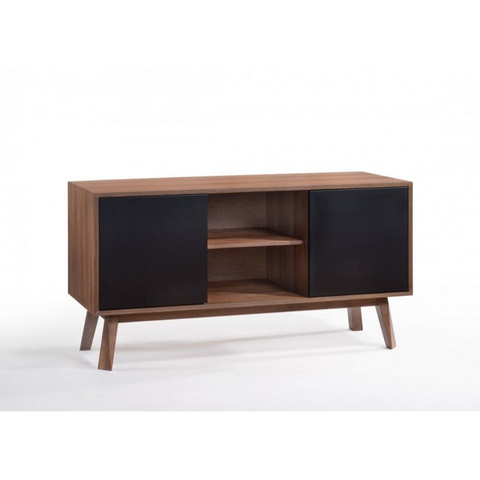 Wooden Server Buffet with Storage, Brown and Black