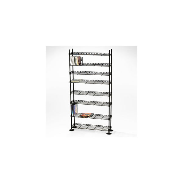 Maxsteel 8 Tier Steel Wire Shelving for 440 CD/228 DVD/264 BluRay/Games Media Black