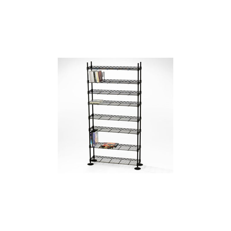 Maxsteel 8 Tier Steel Wire Shelving for 440 CD/228 DVD/264 BluRay/Games Media Black