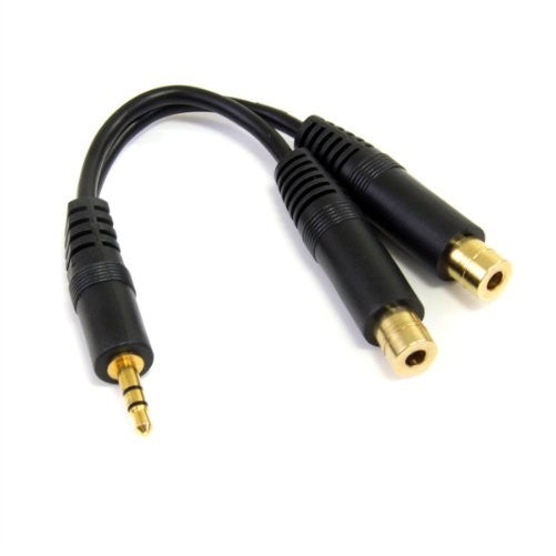 StarTech.com MUY1MFF 6-Inch Stereo Splitter Cable- 3.5mm Male to 2 x 3.5mm Female