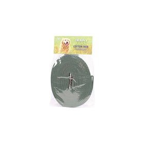 Coastal Cotton Web Training DogLeash Green 30 ft.