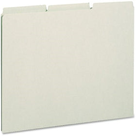 Smead 100% Recycled Pressboard File Guides, 1/3-Cut Tab (Blank), Letter Size, Gray/Green, 100 per Box (50334)
