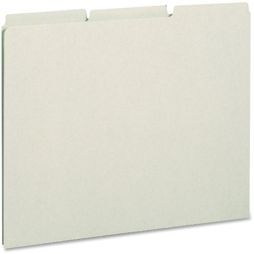 Smead 100% Recycled Pressboard File Guides, 1/3-Cut Tab (Blank), Letter Size, Gray/Green, 100 per Box (50334)