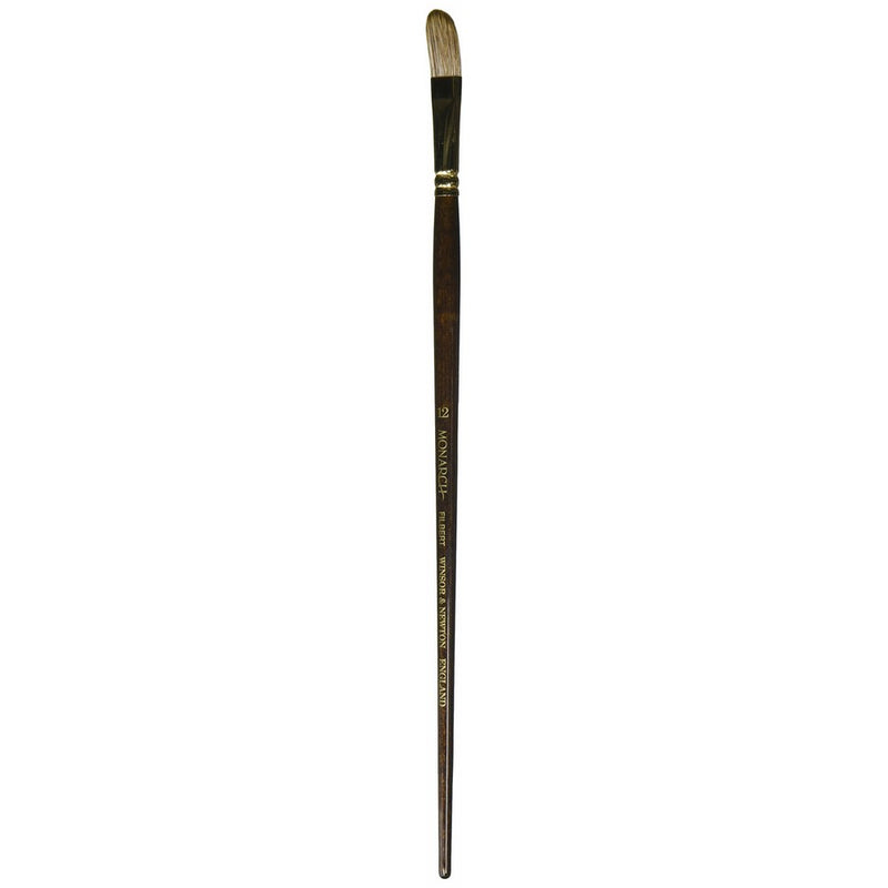 Winsor & Newton 5504012 Monarch Filbert Long Handle Brush, Size 12