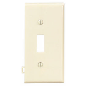 Leviton PSE1-I 1-Gang Toggle Device Switch Wallplate, Sectional, Thermoplastic Nylon, End Panel, Ivory