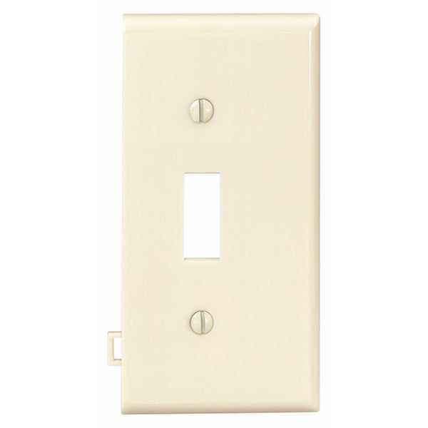 Leviton PSE1-I 1-Gang Toggle Device Switch Wallplate, Sectional, Thermoplastic Nylon, End Panel, Ivory