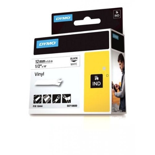 Rhinopro 1/2 Inch White Vinyl Tape Cartridge