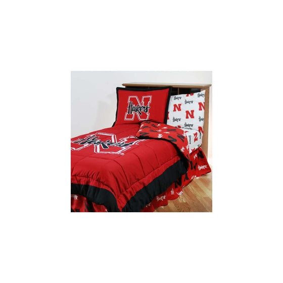 College Covers Nebraska Cornhuskers Bed in a Bag Full - With White Team Sheets