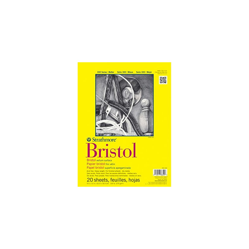 Strathmore 342-114 300 Series Bristol Vellum Pad, 14"x17" Tape Bound, 20 Sheets