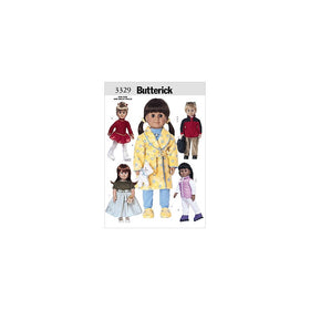 BUTTERICK PATTERNS B3329 18" (46cm) Doll Clothes, One Size Only