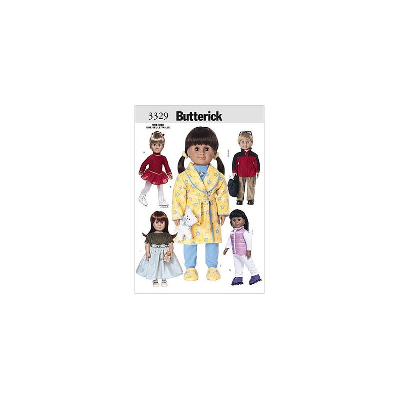 BUTTERICK PATTERNS B3329 18" (46cm) Doll Clothes, One Size Only