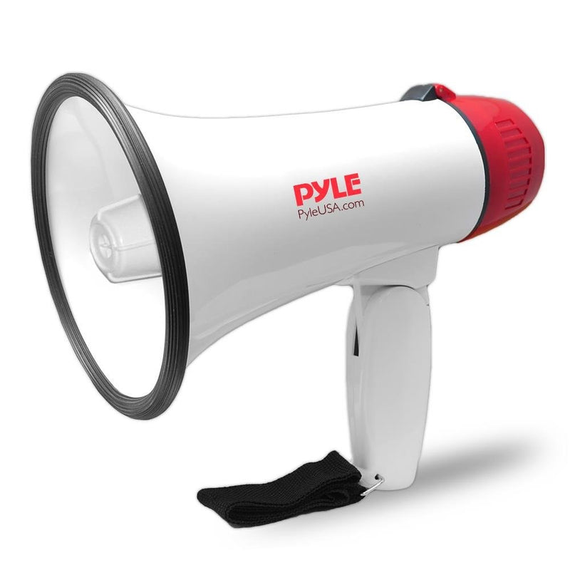 Pyle Megaphone Speaker PA Bullhorn - Built-in Siren, Adjustable Volume Control and 800 Yard Range - Ideal for Football, Soccer, Hockey and Basketball Fans and Coaches or for Safety Drills - PMP30