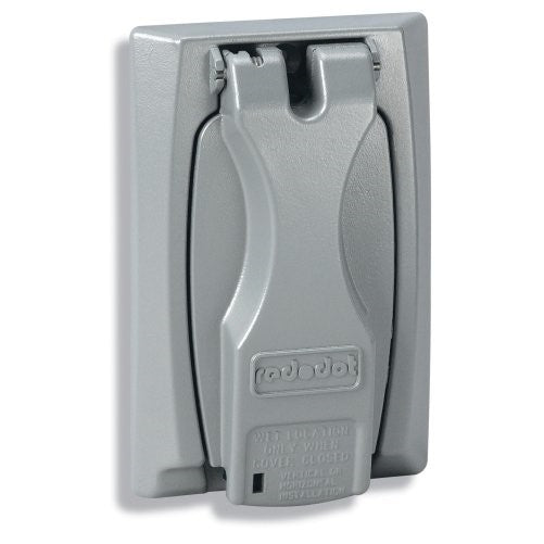 Thomas & Betts DCCU Red Dot D-Pak Single Gang Universal Flip-Lid Weatherproof Cover, Silver