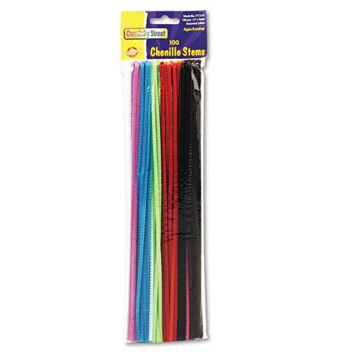Creativity Street Chenille Stems/Pipe Cleaners 12 Inch x 4mm 100-Piece, Assorted Colors