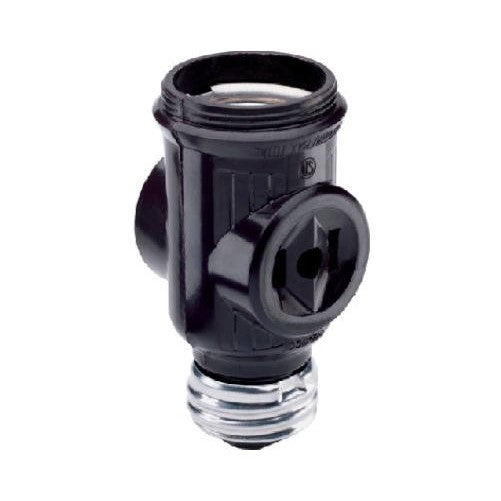 Pass & Seymour 1403CC10 Keyless Lamp Holder Current Tap, 660-watt/125-volt, Brown