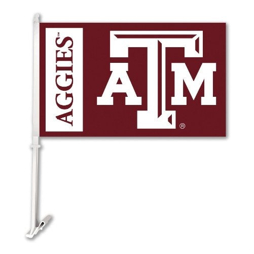 NCAA Texas A&M Aggies Car Flag With Wall Bracket