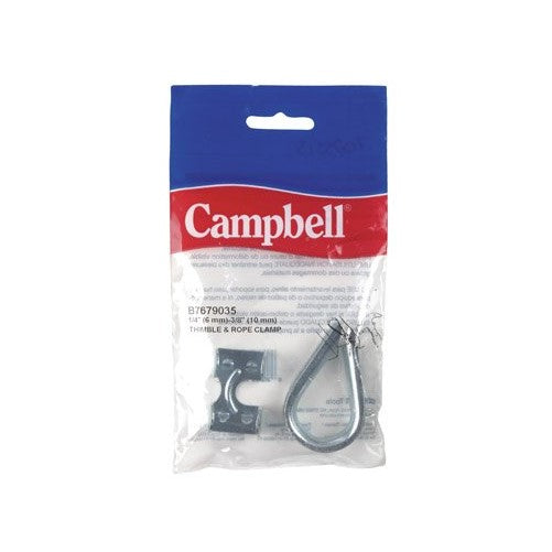 Campbell B7679035 1/4" - 3/8" Zinc Plated Rope Clamp