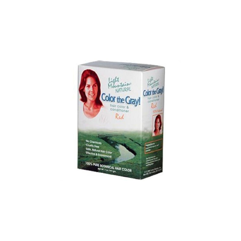 Light Mountain Natural Color The Gray Hair Color and Conditioner Kit Red 7 oz