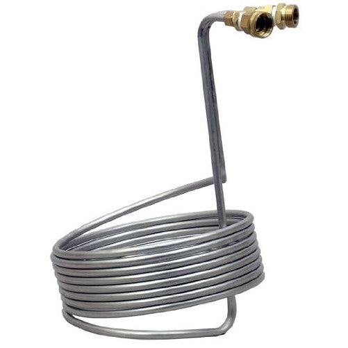 Stainless Steel Immersion Wort Chiller w/Garden Hose Fittings